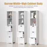 ZNTS Bathroom Tall Storage Cabinet, Slim Free Standing Cabinet with 3 Drawers and 2 Shelves,Floor Cabinet 17271764