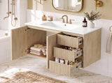 36-Inch Wall-Mounted Bathroom Vanity with Ceramic Sink, Soft-Close Doors Drawers, MDF N729P517638N