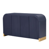 U_STYLE 4-door Curved Corner Design Wavy Door Panel Cabinet with Adjustable Shelves, Suitable for WF530090AAV
