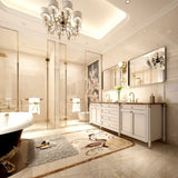 36x30inch Glossy Brushed Silver Rounded Corner Rectangle Wall Mirror For Bathroom Metal Frame Wall W2091126974