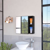 Minsk Medicine Cabinet, Mirror, Two External Shelves, Single Door Cabinet, Three Interior Shelves B128P148749