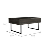 ZNTS Westover Rectangle Lift Top Coffee Table Carbon Espresso and Onyx B06280167