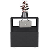 Austin Nightstand , End Table, Side Table Casters, Single Drawer-Black B07092130