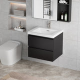24" Floating Bathroom Vanity with Sink, Modern Wall-Mounted Bathroom Storage Vanity Cabinet with W1573P152691