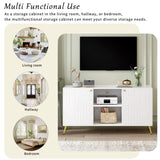 U-Can Modern TV Stand for TVs up to 55 Inches, Entertainment Center Media Console,Adjustable Shelf, N724P198518K
