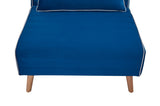 CANON Modern Velvet Foldable Sofa Bed with Piping Design - 3-Position Adjustable Backrest, Converts W3391P324987