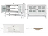 36" Bathroom Vanity with Ceramic Sink, Bathroom Vanity with Adjustable Shelf and Open Shelf, with N817P286249W
