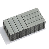 Patio Floor Tiles Pack of 22 WPC Wood-Plastic Composite Patio Deck Tiles DIY Interlocking Decking W206P201286
