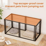 ZNTS Dog Crate 47.2" Dog Kennel for Small Medium Dogs, Puppy Dog Playpen with Top, Pet Cage, Indoor, W1162P245311