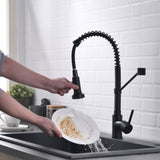 Kitchen Faucet with Pull Out Sprayer Brushed Nickel Stainless Steel Single Handle Kitchen Sink W1932130231