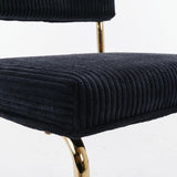 Furniture,Modern Dining Chairs Corduroy Fabric,Gold Metal Base, Accent Armless Kitchen Chairs 03193640