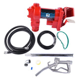 ZNTS Transfer of Gasoline Diesel Kerosene 12V 15 GPM Fuel Transfer Pump + Nozzle Kit 27750119