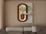 Adjustable 3-Color LED Sandstone Wall Decor with Simulated Green Plants - 3D Art Sculpture, Glass W2700P313030