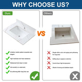 31 Inch Marble Vanity Top, Bathroom Vanity Top with Undermount Rectangular Middle Sink and 4" Height 43865004