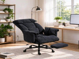 High Back Reclining Office Chair with Footrest, High Resilience Foam Seat, Rolling Wheels Desk Chair 83806938