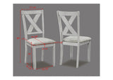 Rustic Farmhouse Transitional 5-Piece Dinette Dining Set Rectangular Table Linen Look Fabric B011P184616