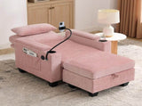 Single sofa recliner with manually adjustable backrest, USB charging port on the armrest side, phone W487P556701