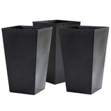 3 PCS Indoor Planters with Drainage Hole Black 92558230