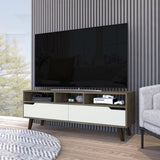 Hamburg TV Stand For TVs up 52", Four Legs, Three Open Shelves,Two Upturned Drawers B128P148920