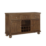 ZNTS Cherry Finish Traditional Style 1pc Server of Drawers Storage Cabinet w Adjustable Shelf 8-Bottle B011113352