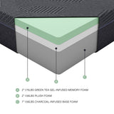 11inch Full Mattress Green Tea Gel-Infused Memory Foam Mattress, Gray, Mattress in a Box B011P212530