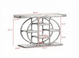 Industrial Sofa Table 39.4" Console Table with Storage Shelves Rustic Oak Finish for Living Room 44555541
