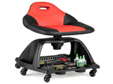 360&deg Swivel Rolling Mechanic Stool with Hollow Cutout Backrest, Under Seat Tool Tray 6 Universal 31051206