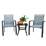 VRSHWO Garden Patio Chairs Set of 2, All Weather Metal Outdoor Dining Chairs , Garden, Poolsides, W213P335869