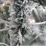 Snow Flocked Christmas Tree 7ft Artificial Hinged Pine Tree with White Realistic Tips Unlit W49819948
