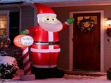 8.2FT Lighted Christmas Inflatable Decoration, Inflatable Santa with North Pole Road Sign, Funny 52233352