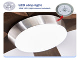 52" 5PCS Solid Wood Blades Ceiling Fan with Lights Remote Control,Quiet DC Motor 3 Blade Ceiling W3596P460840