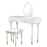 40" Modern Vanity Table Set with Mirror Touch Screen Lighted Mirror, Dressing Table and Cushioned N704P196657K
