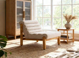 Fluffy Accent Chair Dark Beige with Natural Solid Wood Frame N767P366257E