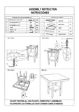 Rustic Farmhouse Transitional 5-Pc Counter Height Dining Set Square Table Wood Top Bottom Display B011P185607
