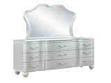Landmark Traditional Style 9-Drawer Dresser With metal drawer pulls Made with Wood in Silver. B009P235325