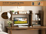 Expandable Desktop Bookshelf Organizer, 26"-38" Adjustable Length Countertop Storage Hutch with 10314165