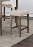Transitional 5pc Counter Height Dining Set Gray Counter HT. Table and 4x Stools Linen-like Beige B011P230005