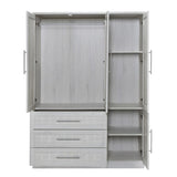 4 Door Wardrobe Armoire Closet with 3 Drawers, White 43584069
