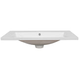 ZNTS 30" Single Bathroom Vanity Top with White Basin, 3-Faucet Holes, Ceramic, White N725P171538K