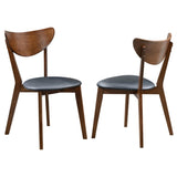 Dark Walnut and Black Open Back Side Chairs B062P145496