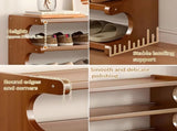 5 Tier Bamboo Shoe Rack, Free Standing Shoe Storage Organizer with Wood Grain Finish, Space Saving 65104641