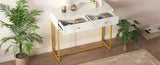 TREXM Modern Sleek Console Table Two Drawers with Stripe Design for Living Room and Entryway N715P201976K