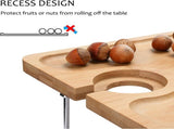 Portable Bamboo Wine Picnic Table Folding Outdoor Snack & Cheese Tray with 4 Glass Holders Ideal 01832325