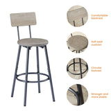 Long Bar Table Set with 3 PU Upholstered Bar Stools, Industrial Bar Table and Chairs for Kitchen W1668P147058