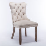 Modern, High-end Tufted Solid Wood Contemporary Velvet Upholstered Dining Chair with Wood Legs 28715564