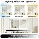 Makeup Vanity Desk with Removable Mirror and Lights, 3 Color Modes & Adjustable Brightness Dressing W760P304981