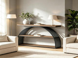 63 Inch 3 Tier Console Table Arched Frame Entryway Sofa Table 63876056