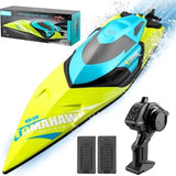 S2 High Speed RC Boats with LED Lights & 2 Batteries, 30 mph Remote Control Boat for Pools and 87676851