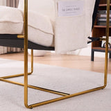 2 Chairs in 1 Box, Upholstered Hanging Armchair with Arm PocketsMetal frame, gold-plated W1901P147316