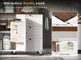 54.5" Farmhouse Kitchen Island with Power Outlet, Kitchen Storage Island with Internal Storage Rack, 48955560